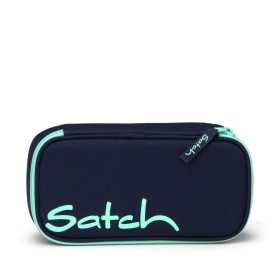 ASTUCCIO RIGIDO satch OCEAN MINT pencil case ATTREZZATO con squadra in omaggio BLU oval