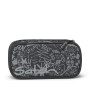 ASTUCCIO RIGIDO satch STREET INK pencil case ATTREZZATO con squadra in omaggio NERO oval