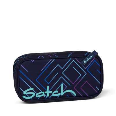 ASTUCCIO RIGIDO satch PURPLE LASER pencil case ATTREZZATO con squadra in omaggio BLU oval