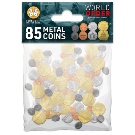 METAL COINS add on per WORLD ORDER gioco da tavolo GHENOS GAMES età 14+