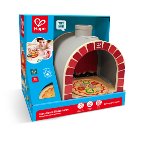 FORNO PER PIZZA CON LUCI E SUONI in legno HAPE gioco di imitazione E3236 età 3+