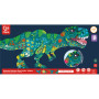 PUZZLE 200 PEZZI brillante DINOSAURI sagomato HAPE E1667 età 8+