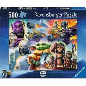PUZZLE 500 PEZZI ravensburger STAR WARS originale MANDALORIAN guerre stellari GROGU