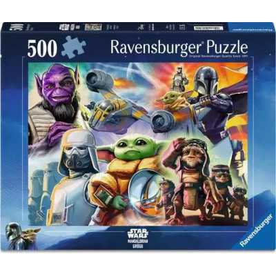 PUZZLE 500 PEZZI ravensburger STAR WARS originale MANDALORIAN guerre stellari GROGU