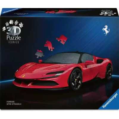 FERRARI SF90 STRADALE auto 3D PUZZLE senza colla RAVENSBURGER iconics 163 PEZZI età 8+