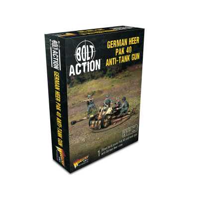 GERMAN HEER PACK 40 ANTI-TANK GUN set di miniature IN PLASTICA warlord games BOLT ACTION età 14+