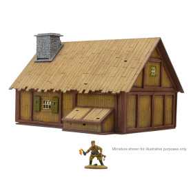 SMALL EASTERN EUROPEAN COTTAGE scenario IN MDF scala 28 mm EDIFICIO età 14+
