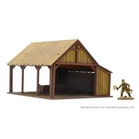 LARGE FEED BARN scenario IN MDF scala 28 mm EDIFICIO età 14+