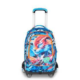 TROLLEY seven SJ GANG scuola SPEED ANIMAL boy JACK 8WD NEW zaino 3 in 1 CON 8 RUOTE