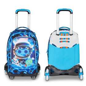 TROLLEY seven SJ GANG scuola SPACE LED boy JACK 8WD NEW zaino 3 in 1 CON 8 RUOTE