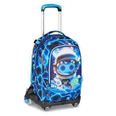 TROLLEY seven SJ GANG scuola SPACE LED boy JACK 8WD NEW zaino 3 in 1 CON 8 RUOTE