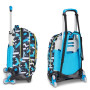 TROLLEY seven SJ GANG scuola METAL DRAGON boy JACK 8WD NEW zaino 3 in 1 CON 8 RUOTE