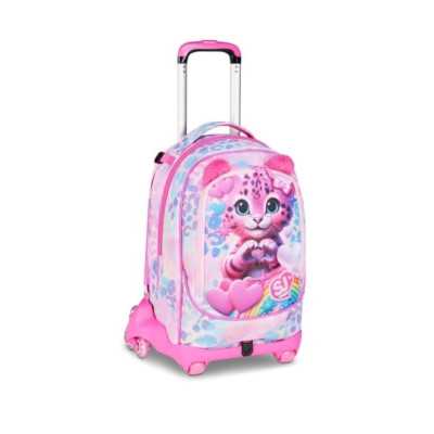 TROLLEY seven SJ GANG scuola HEART BUDDY girl JACK 8WD NEW zaino 3 in 1 CON 8 RUOTE