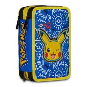 ASTUCCIO 3 ZIP tre cerniere POKEMON 2026 seven COMPLETO triplo scomparto SCUOLA