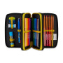 ASTUCCIO 3 ZIP tre cerniere POKEMON 2026 seven COMPLETO triplo scomparto SCUOLA