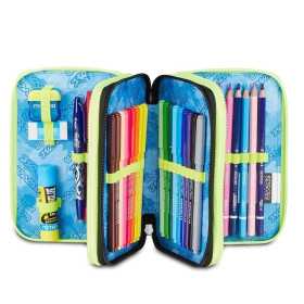ASTUCCIO 3 ZIP tre cerniere SHADOWS OF COLOR 208 seven GIALLO triplo scomparto SCUOLA completo
