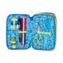 ASTUCCIO 3 ZIP tre cerniere GLACE PANTHER boy SJ GANG seven SCUOLA triplo scomparto COMPLETO