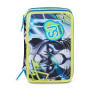 ASTUCCIO 3 ZIP tre cerniere GLACE PANTHER boy SJ GANG seven SCUOLA triplo scomparto COMPLETO