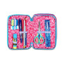 ASTUCCIO 3 ZIP tre cerniere GLOW LED UNICORN girl SJ GANG seven SCUOLA triplo scomparto COMPLETO