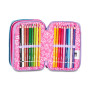 ASTUCCIO 3 ZIP tre cerniere GLOW LED UNICORN girl SJ GANG seven SCUOLA triplo scomparto COMPLETO