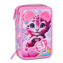 ASTUCCIO 3 ZIP tre cerniere HEART BUDDY girl SJ GANG seven SCUOLA triplo scomparto COMPLETO