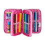 ASTUCCIO 3 ZIP tre cerniere HEART BUDDY girl SJ GANG seven SCUOLA triplo scomparto COMPLETO