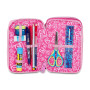 ASTUCCIO 3 ZIP tre cerniere HEART BUDDY girl SJ GANG seven SCUOLA triplo scomparto COMPLETO