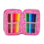 ASTUCCIO 3 ZIP tre cerniere HEART BUDDY girl SJ GANG seven SCUOLA triplo scomparto COMPLETO