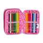 ASTUCCIO 3 ZIP tre cerniere HEART BUDDY girl SJ GANG seven SCUOLA triplo scomparto COMPLETO
