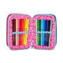 ASTUCCIO 3 ZIP tre cerniere MAGICAL FANTASY girl SJ GANG seven SCUOLA triplo scomparto COMPLETO