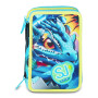 ASTUCCIO 3 ZIP tre cerniere METAL DRAGON boy SJ GANG seven SCUOLA triplo scomparto COMPLETO