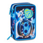 ASTUCCIO 3 ZIP tre cerniere SPACE LED boy SJ GANG seven SCUOLA triplo scomparto COMPLETO