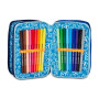 ASTUCCIO 3 ZIP tre cerniere SPACE LED boy SJ GANG seven SCUOLA triplo scomparto COMPLETO