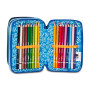 ASTUCCIO 3 ZIP tre cerniere SPACE LED boy SJ GANG seven SCUOLA triplo scomparto COMPLETO
