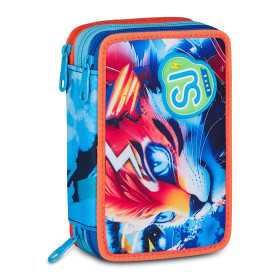 ASTUCCIO 3 ZIP tre cerniere SPEED ANIMAL boy SJ GANG seven SCUOLA triplo scomparto COMPLETO