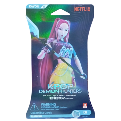 K POP DEMON HUNTERS collectible trading card ENERGY EDITION LANCIA booster box da 5 carte IN INGLESE età 8+
