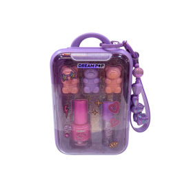TRAVEL CASE con charm VIOLA TEDDY BEARS make up set CREATIVO seven TRUCCHI dream pop