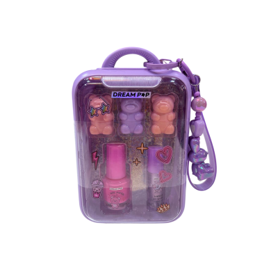 TRAVEL CASE con charm VIOLA TEDDY BEARS make up set CREATIVO seven TRUCCHI dream pop