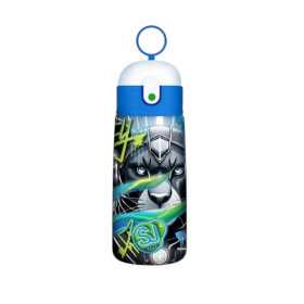 BORRACCIA TERMICA seven PANTERA 2026 in acciaio inox SJ GANG con tappo a pulsante E CANNUCCIA animali BOY