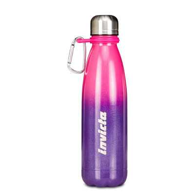 BORRACCIA in acciaio inox SHINE 3F9 seven VOL 500ML caldo e freddo VIOLA E FUXIA a tenuta stagna INVICTA