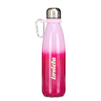 BORRACCIA in acciaio inox SHINE 3F8 seven VOL 500ML caldo e freddo ROSA E FUXIA a tenuta stagna INVICTA