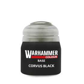 CORVUS BLACK colore BASE Warhammer 12ML acrilico NERO opaco