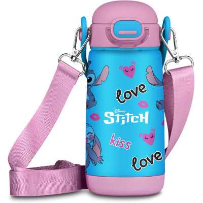 BORRACCIA TERMICA CON TRACOLLA seven LILO & STITCH 2026 in acciaio inox KID con tappo a pulsante E CANNUCCIA