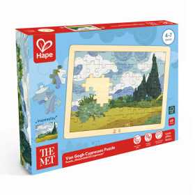 CAMPO DI GRANO CON CIPRESSI di van gogh PUZZLE da 49 pezzi IN LEGNO themet HAPE età 4+