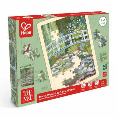 PONTE SOPRA UNO STAGNO DI NINFEE di claude monet PUZZLE da 49 pezzi IN LEGNO themet HAPE età 4+