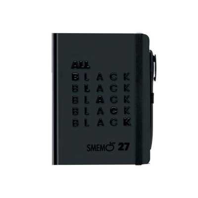 DIARIO smemoranda ALL BLACK da 12 mesi AGENDA giornaliera SMEMO 2026 2027 scuola NERO