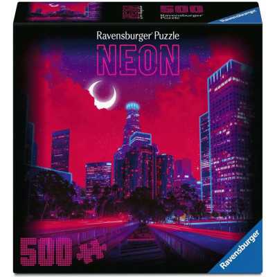 PUZZLE 500 PEZZI ravensburger LOS ANGELES NEON originale JIGSAW round QUADRATO