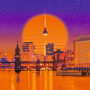 PUZZLE 500 PEZZI ravensburger BERLIN NEON originale JIGSAW round QUADRATO