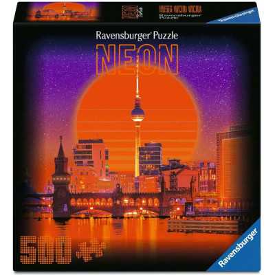 PUZZLE 500 PEZZI ravensburger BERLIN NEON originale JIGSAW round QUADRATO