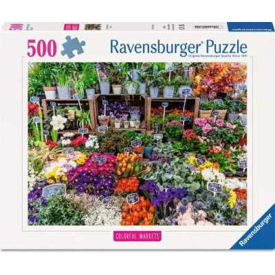 PUZZLE 500 PEZZI ravensburger MERCATO DEI FIORI originale JIGSAW francia FLOWER MARKET
